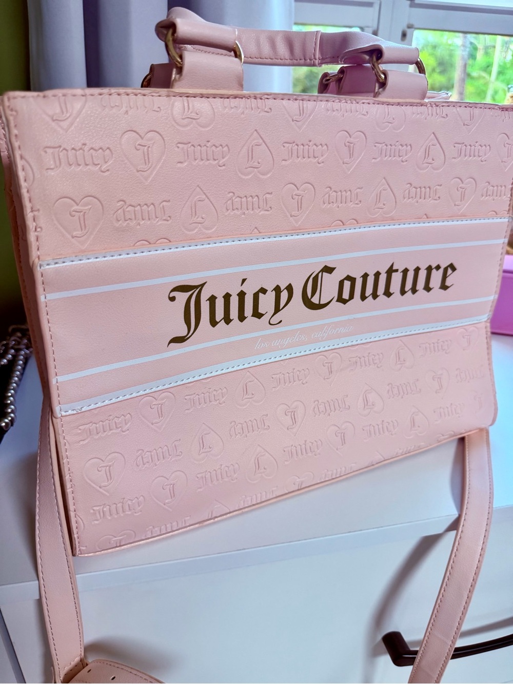 Juicy Couture Light Pink Embossed Logo Tote